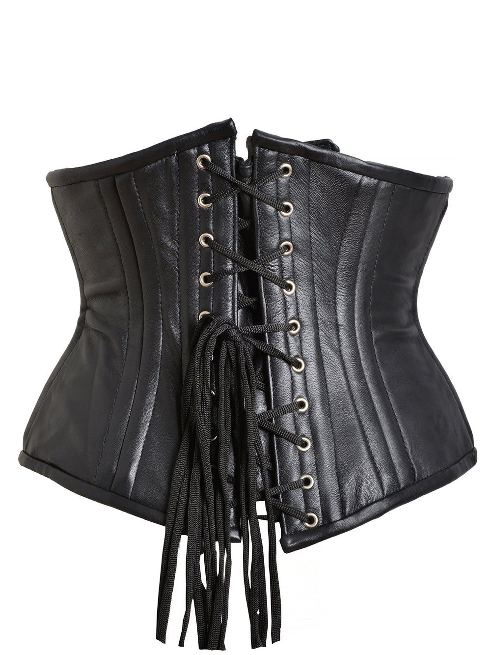 Black Leather Waist Cincher - Honour Clothing