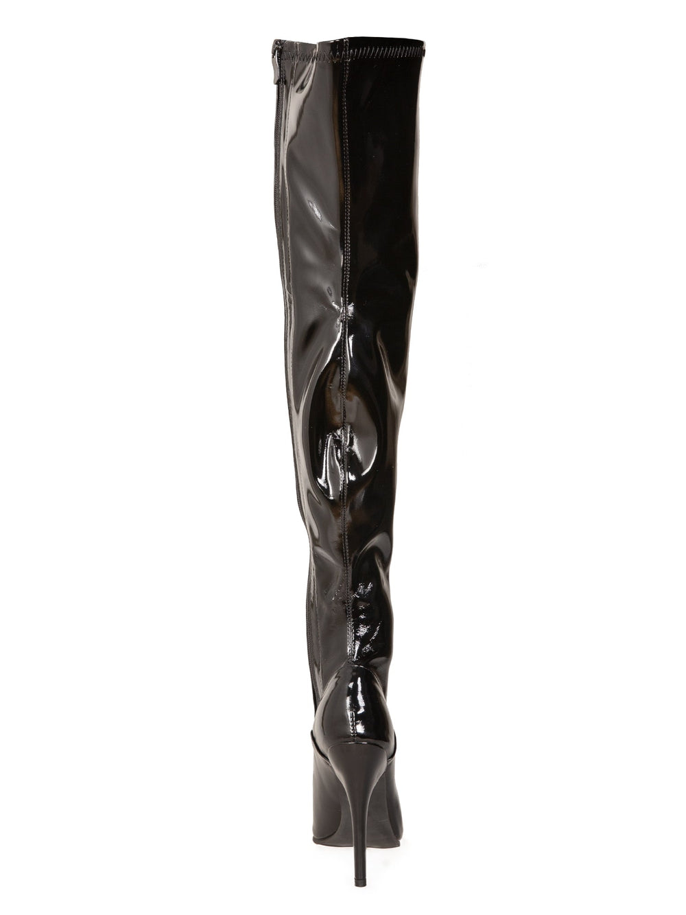 Glossy Black Thigh High Boots - Honour Clothing