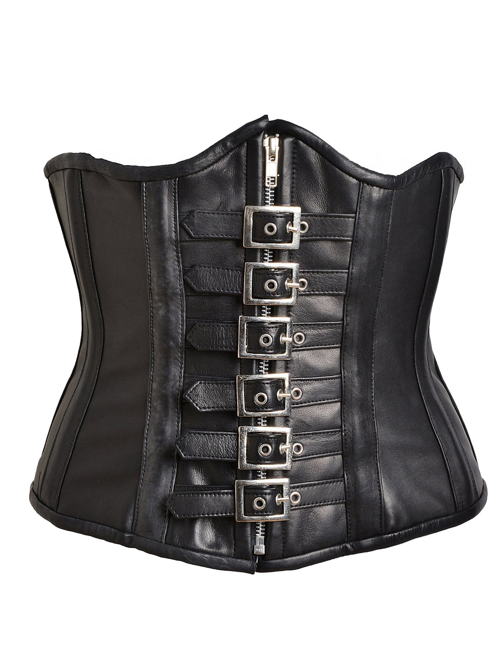 Leather Buckled Underbust Corset - Honour Clothing