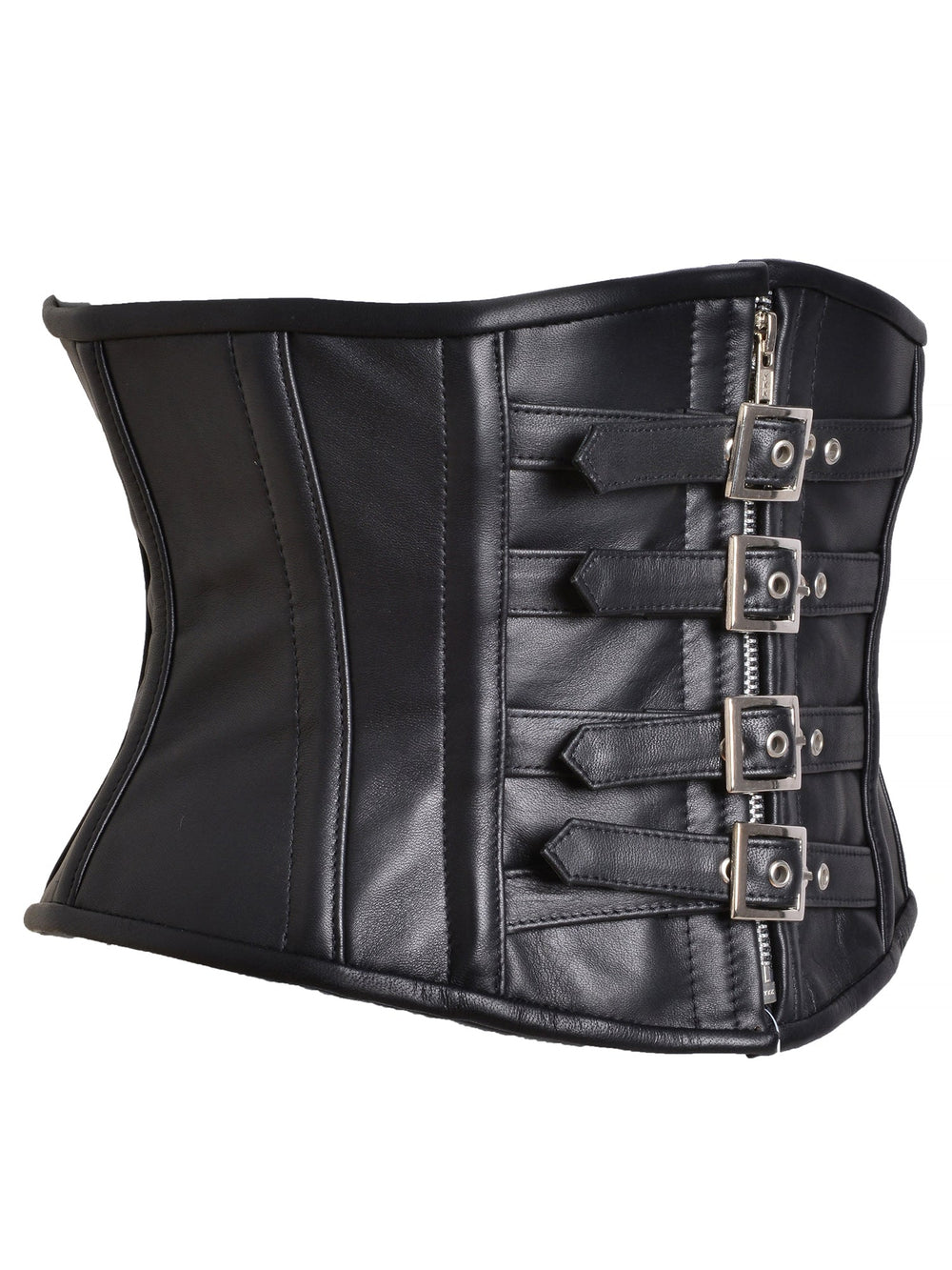 Leather Waist Cincher With Buckle - Honour Clothing