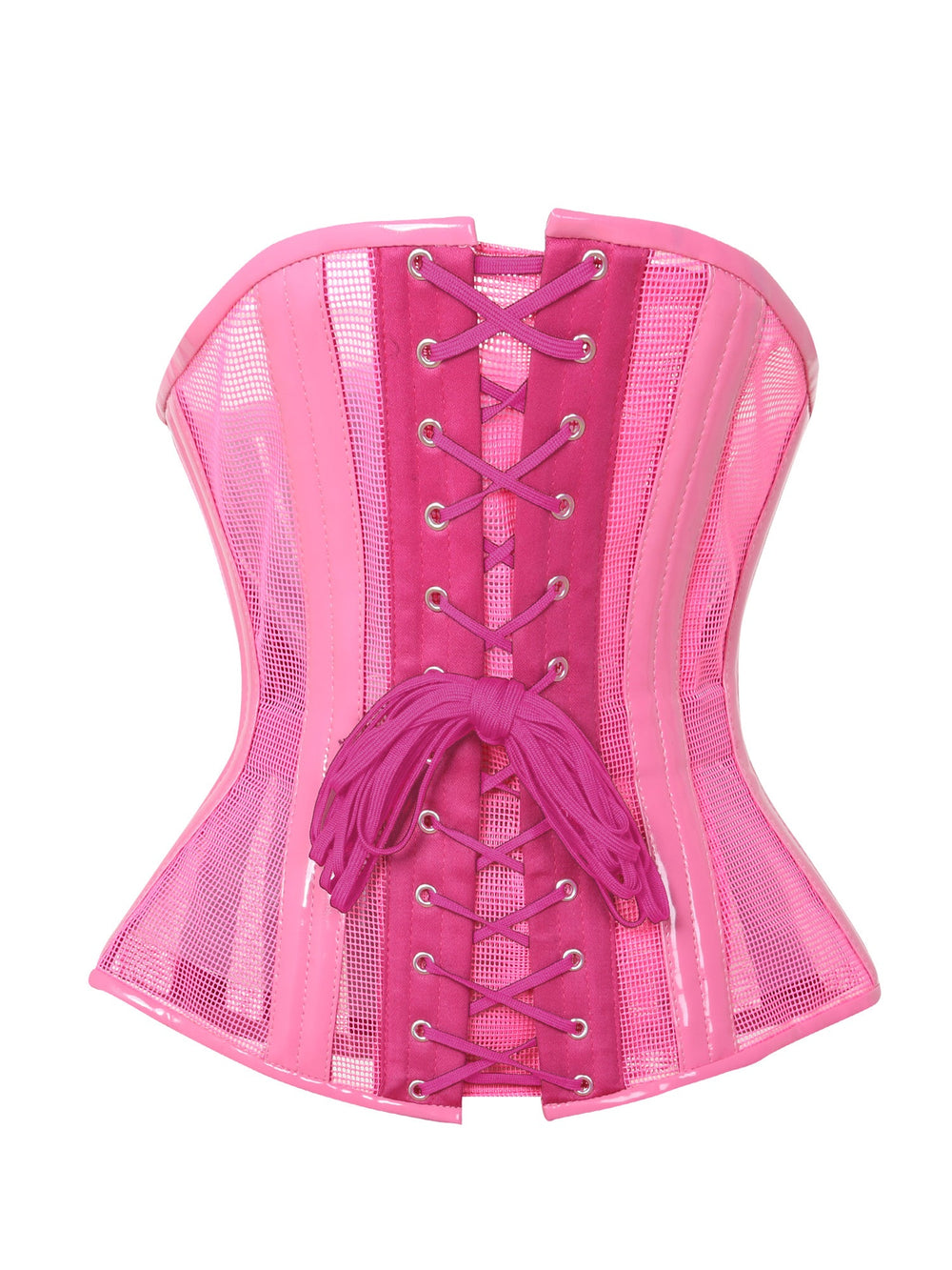 Pink Underbust Corset With Feature Mesh - Honour Clothing