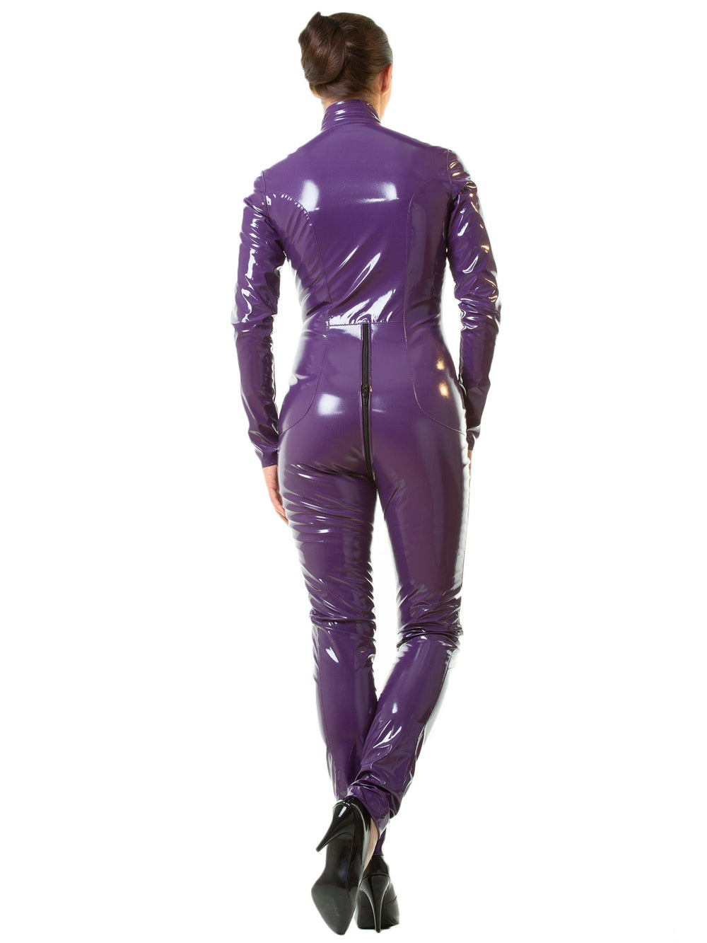 Purple PVC Zipped Catsuit - Honour Clothing