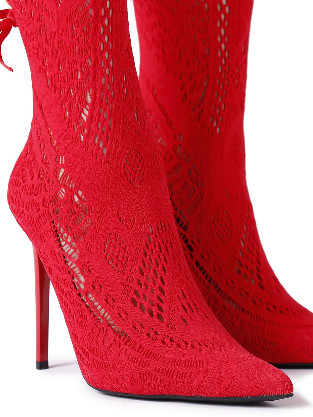 Red Thigh High Sephie Boots - Honour Clothing