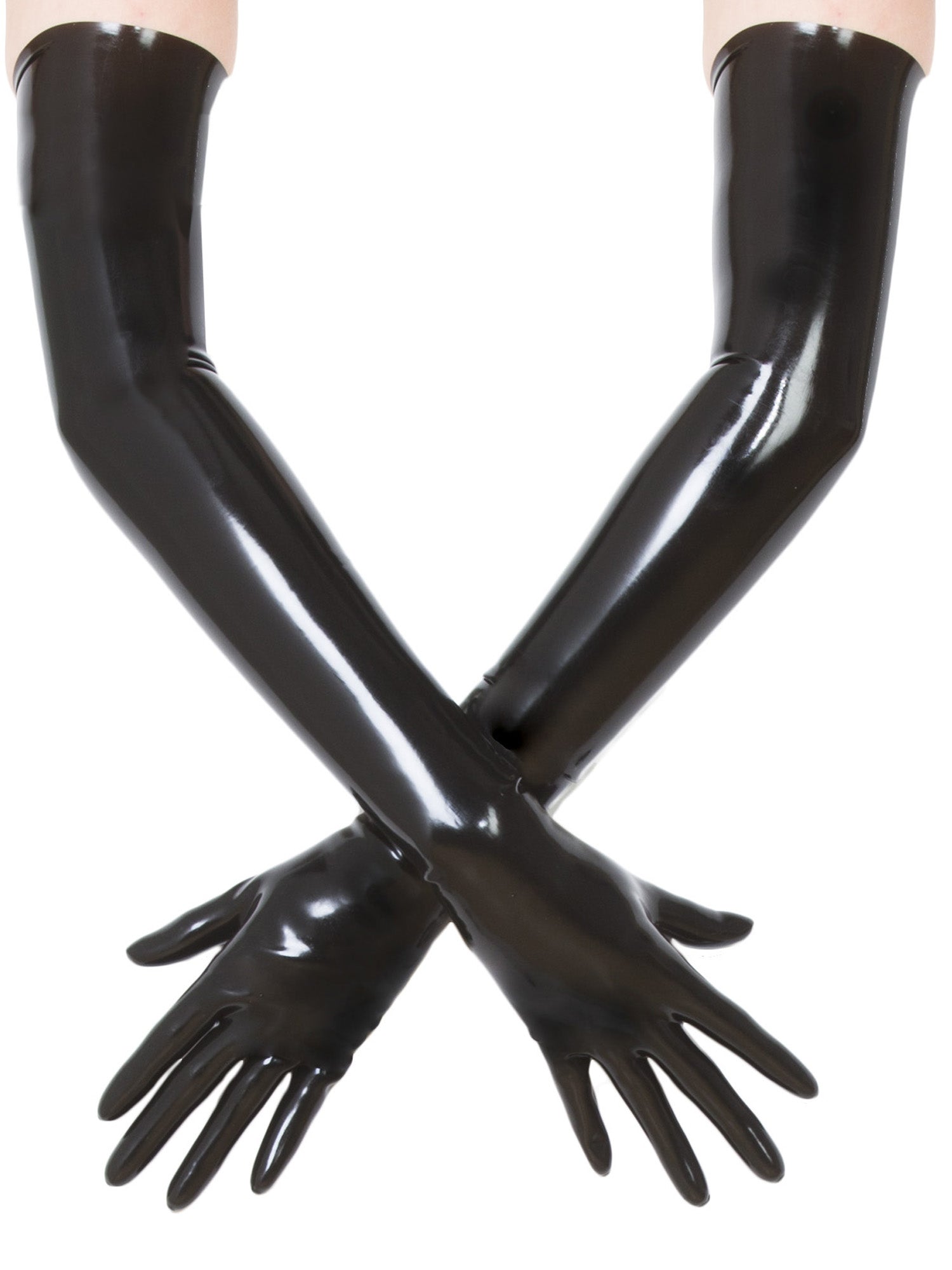 Shoulder Length Latex Gloves- Moulded & Black – Honour Clothing