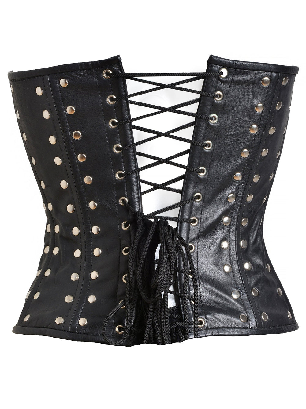 Studded Leather Overbust Corset - Honour Clothing