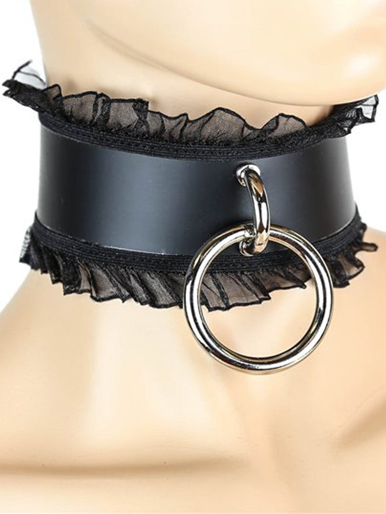 Wide Leather & Lace O Ring Choker – Honour Clothing